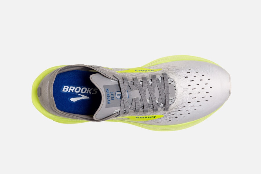 Brooks Hyperion Elite 2 Spikes Shoes - Womens - White/Grey/Green - RD8563794